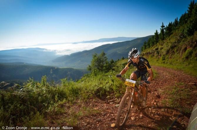 Lourens Luus makes his way up the Mamba climb