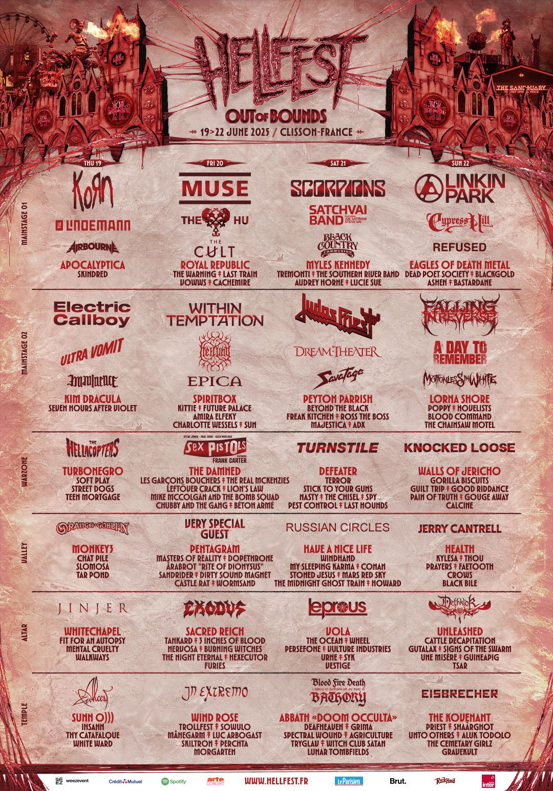 Korn, Muse, Scorpions, Linkin Park, Judas Priest and more for Hellfest