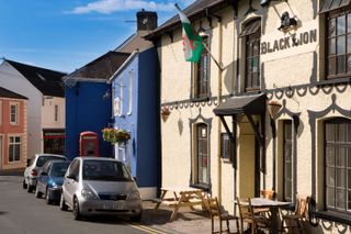 Llangadog village marketplace in Wales