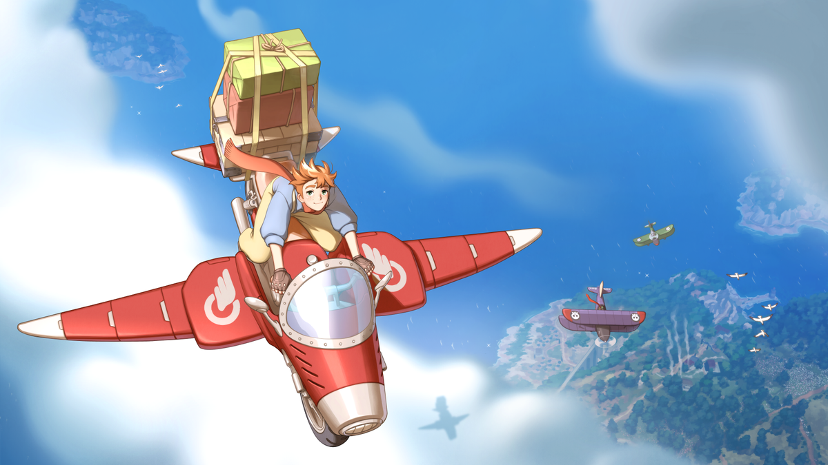 Into the Wind is a gorgeous, Ghibli-esque adventure about taking over your missing uncle's delivery service, but with more dogfighting in your aeroplane bike