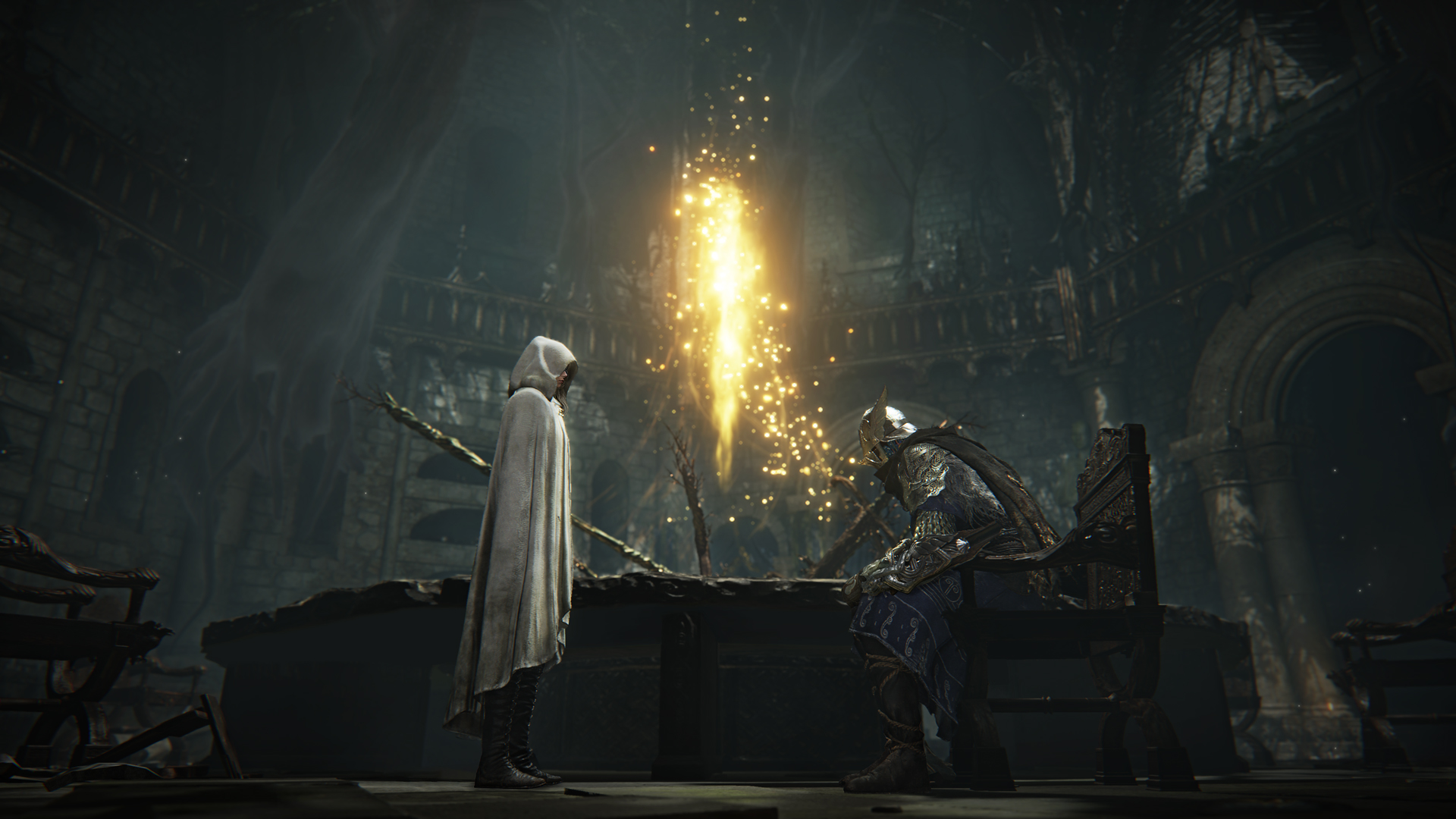 Elden Ring Nightreign screenshot showing a character getting ready at Roundable Hold