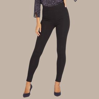 flat lay image of black leggings