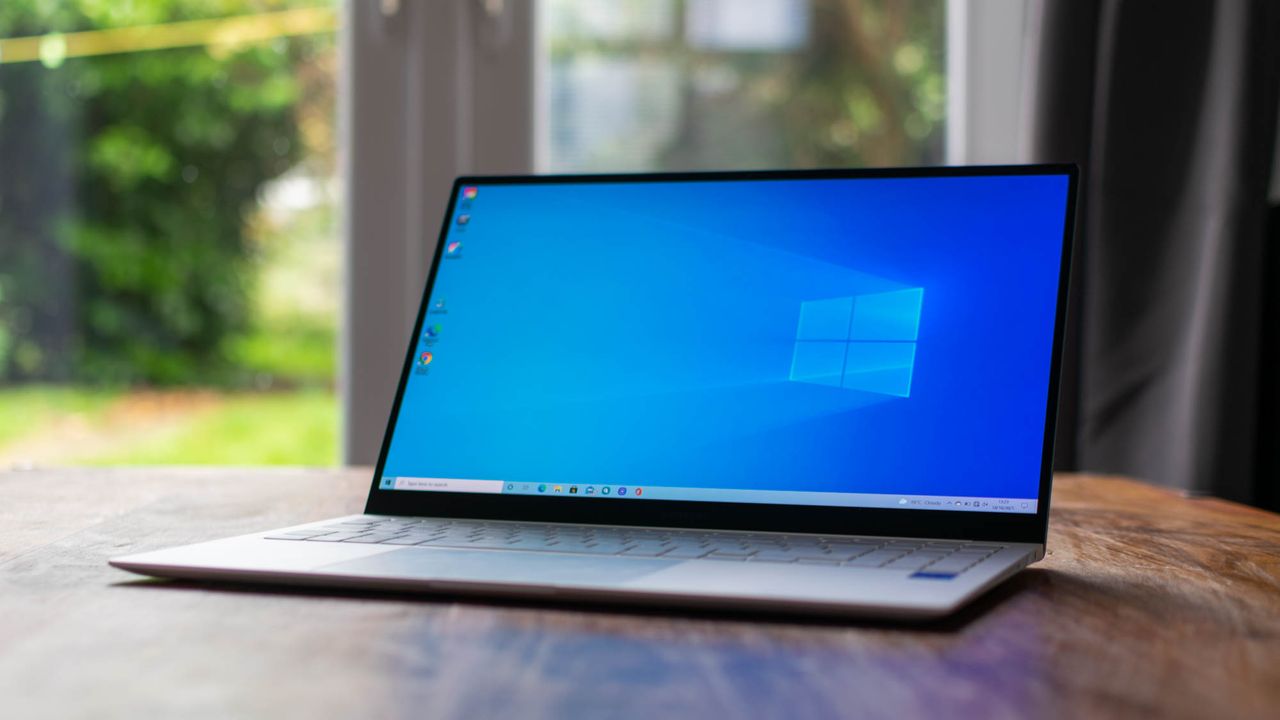 A photograph of the Samsung Galaxy Book Pro on a table