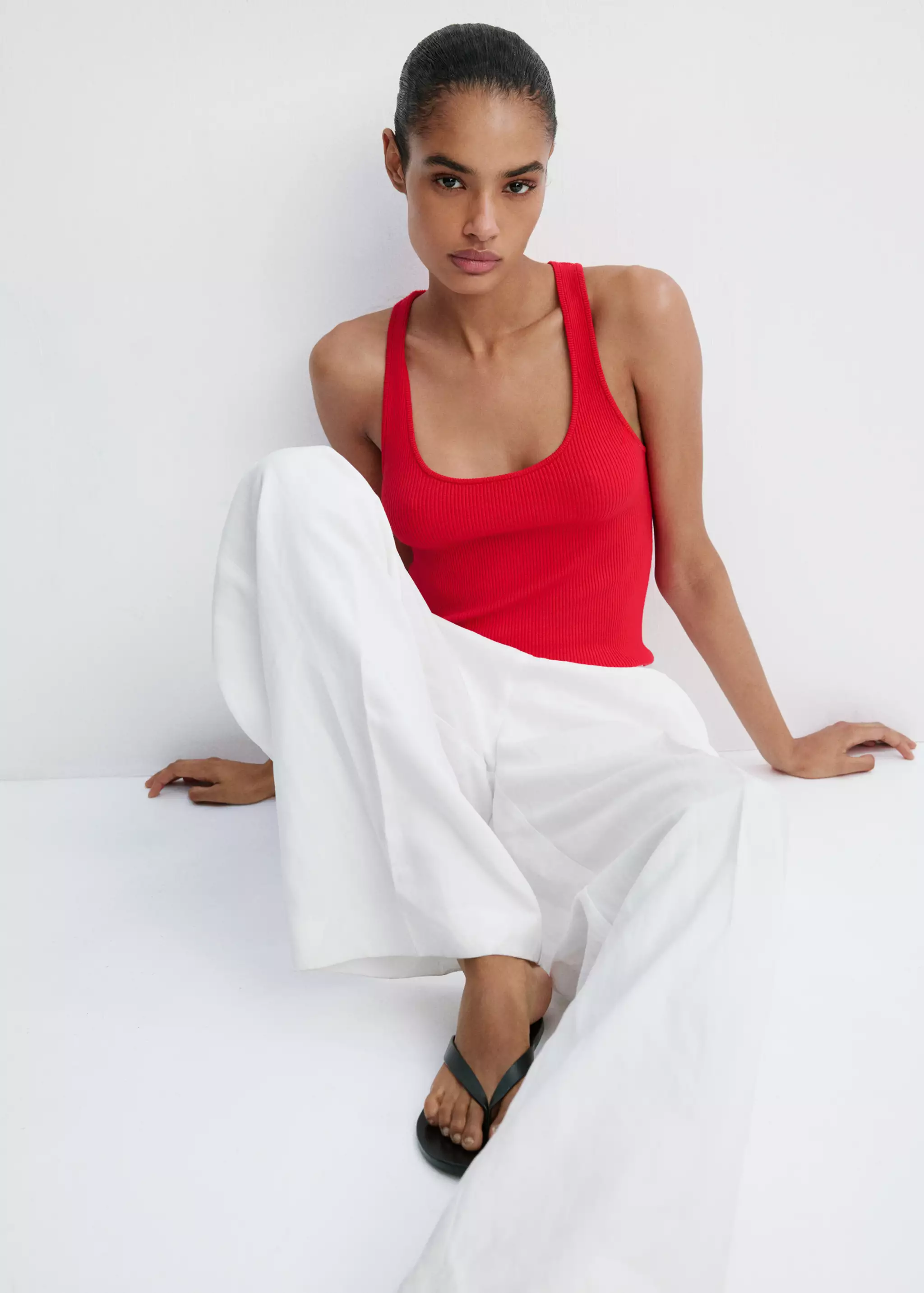 Fitted Ribbed Top - Women | Mango Usa