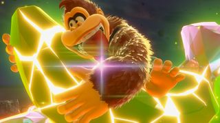 Donkey Kong Bananza review; colourful animated game characters