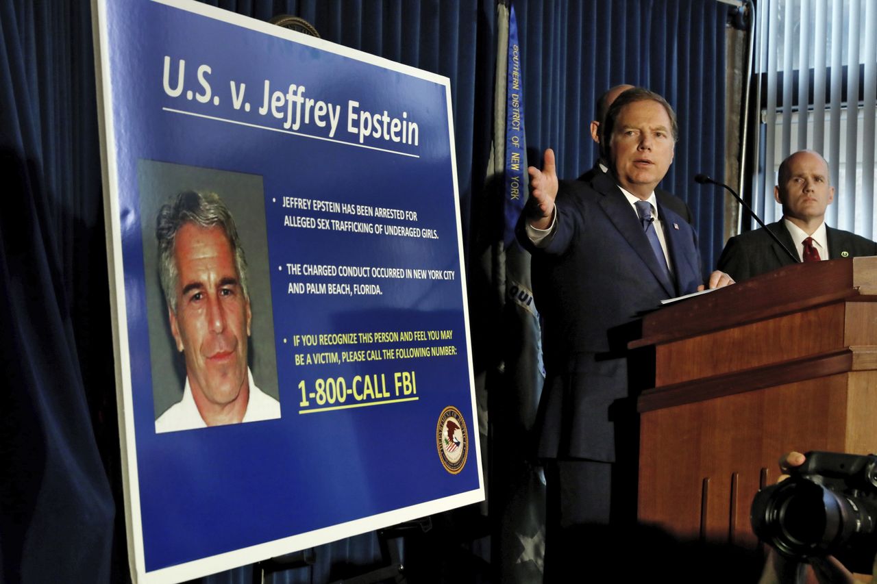 A news conference about Epstein