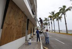 Workers preparing for Hurricane Orlene