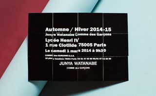 Junya Watanabe Fashion week A/W 2014 invitation
