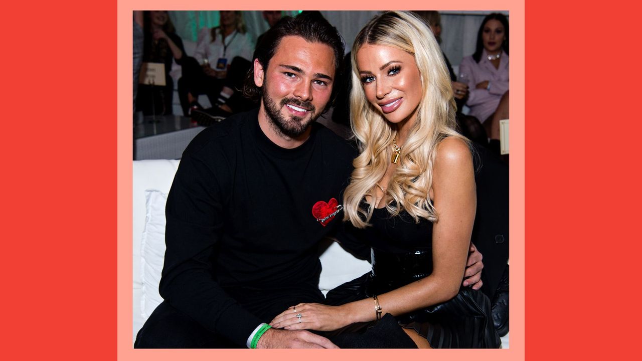 Bradley Dack and Olivia Attwood backstage during &quot;X Factor Celebrity&quot; on November 16, 2019 in London, United Kingdom