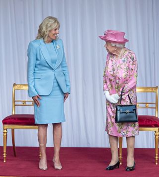 Jill Biden meets the Queen at Windsor Castle for afternoon tea