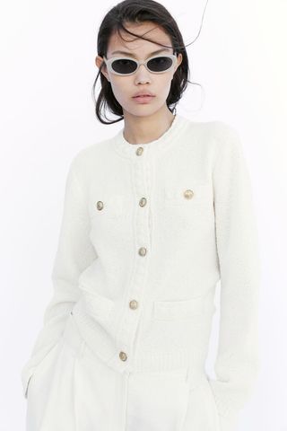 Textured-Knit Cardigan