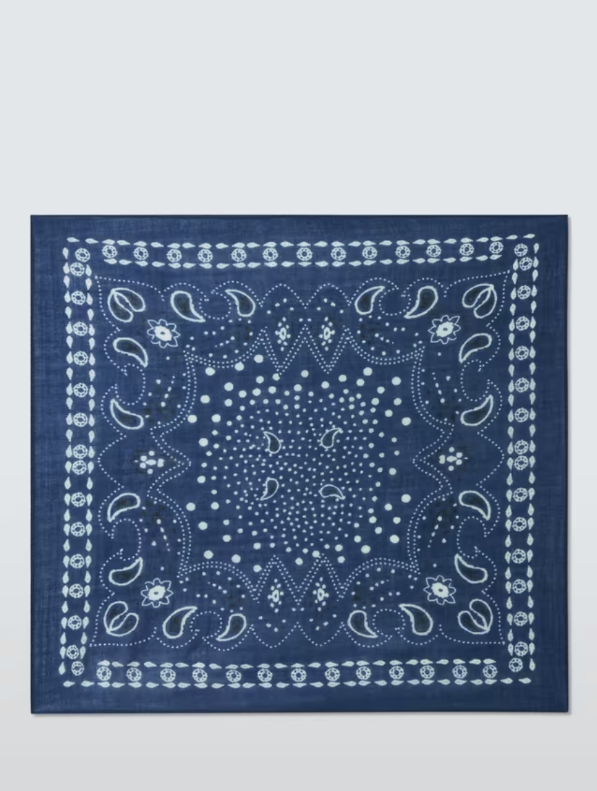 John Lewis, Wool Bandana Scarf, Blue