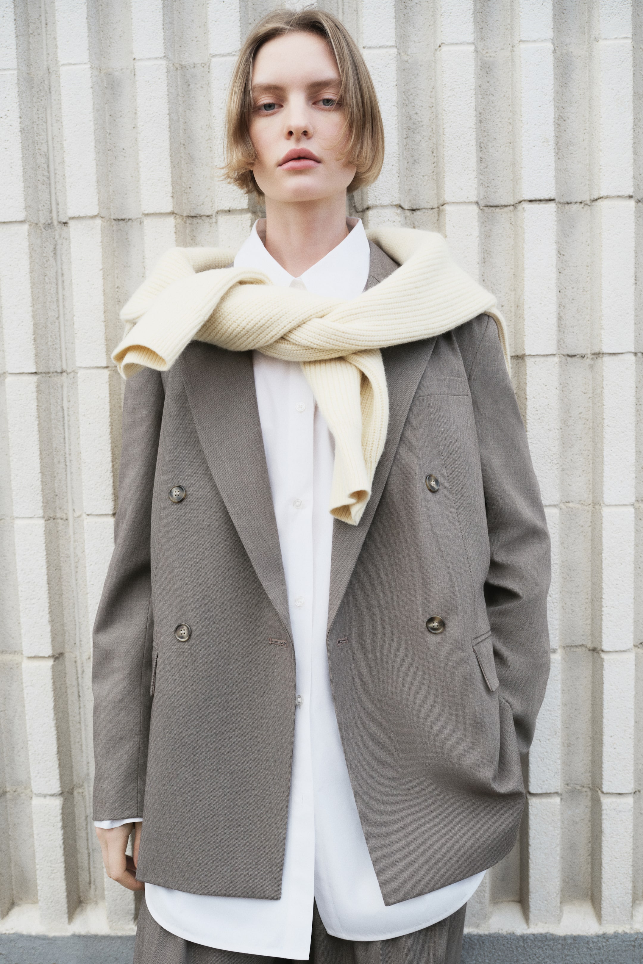 Double-Breasted Blazer - Dark Mole