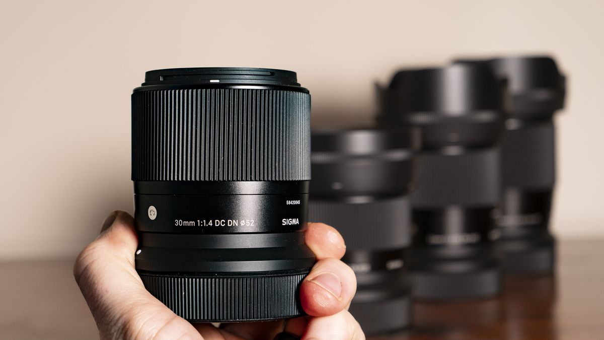 Sigma 30mm lens in the hand