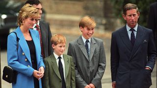 Princess Diana and Prince Charles with their two sons, Prince Harry and Prince William