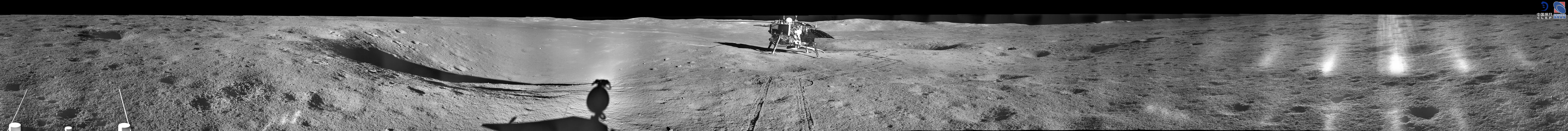 Panorama from the far side of the Moon from the time when Yutu-2 was still close to the landing probe. Credit: CLEP/ Lunar and Planetary Multimedia Database