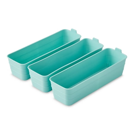 (2 Pack) Mainstays Set of 3 Flexible Drawer Storage Organizers, 10.4" X 3.2" X 2.9", Green