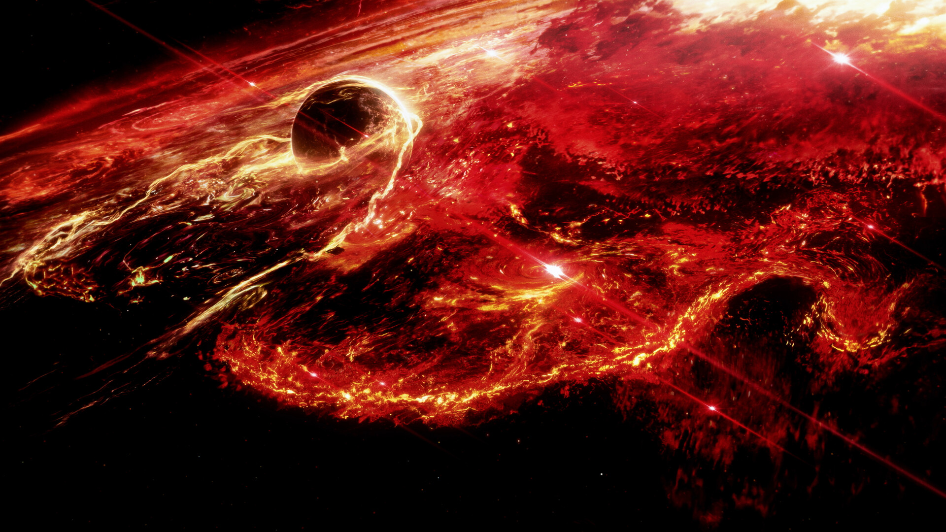 Ar ядро 6 языков пламени захватывают галактику
