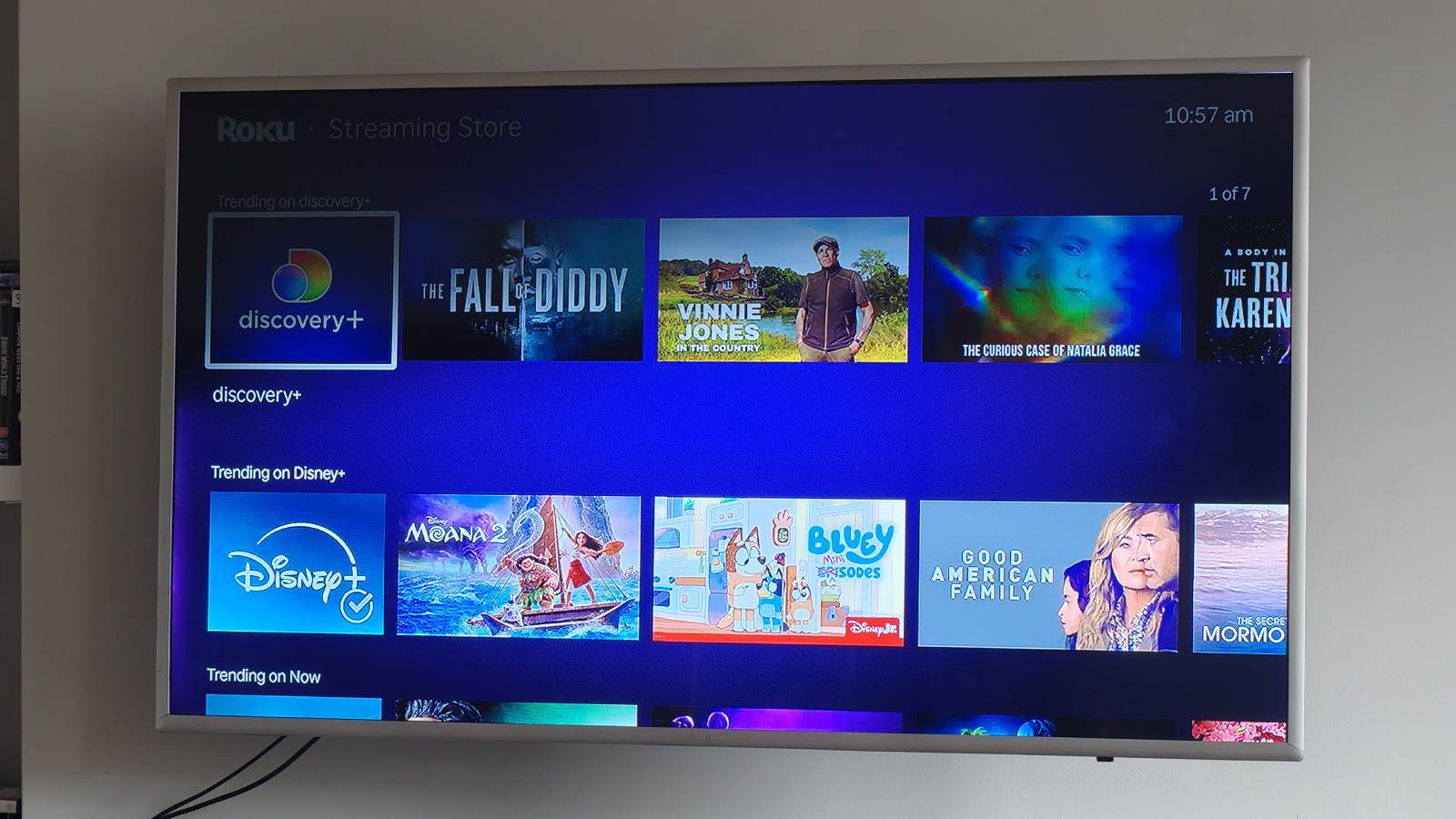 The Roku Streaming Stick's app menu.
