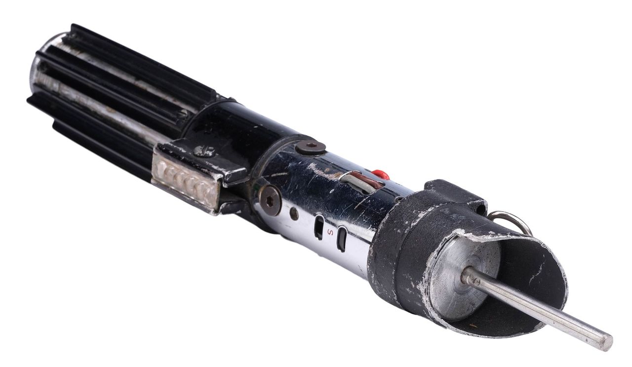 the hilt of a "Star Wars" lightsaber prop