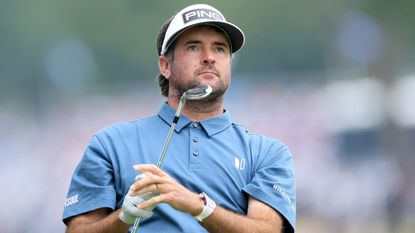 Bubba Watson watches after he takes a shot during the 2022 PGA Championship