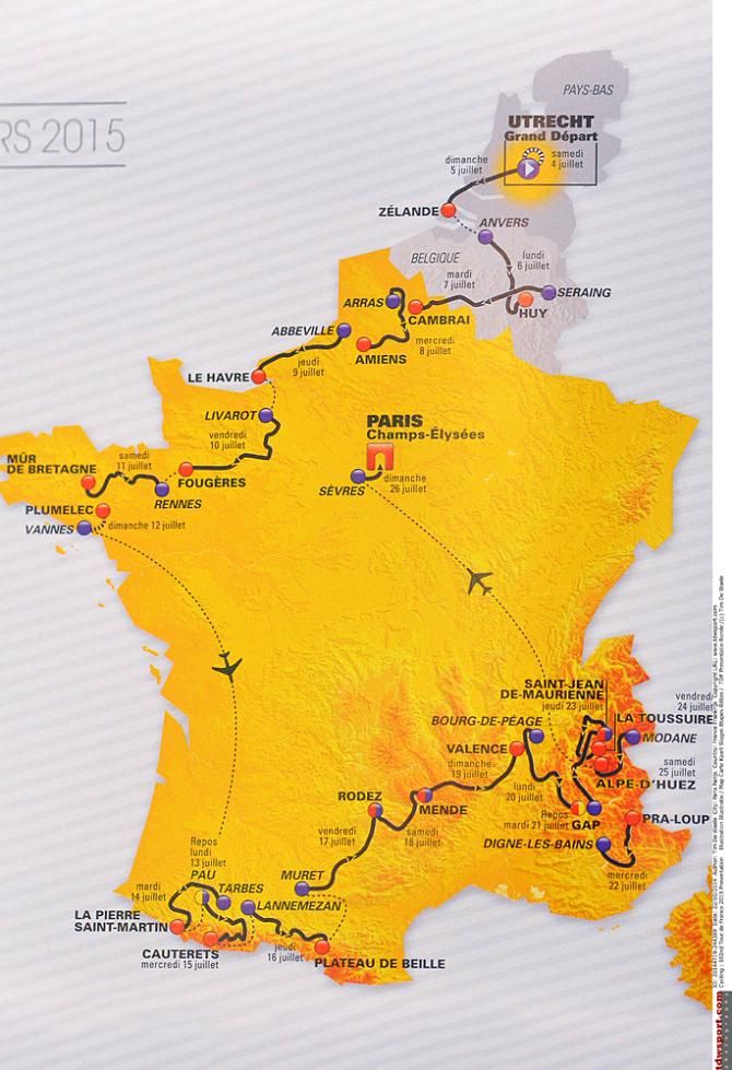 2015 Tour de France map