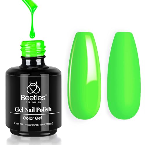 Beetles Neon Green Gel Nail Polish 15ml Green Gel Polish Soak Off Uv Led Nail Lamp Diy Home