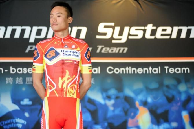 China's Gang Xu is one of five national champions on the 2013 roster for the Champion System Pro Cycling Team.