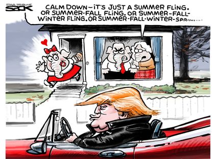 Political cartoon U.S. Donald Trump 2016 GOP
