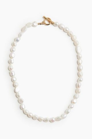 Gold-Plated Pearl Necklace