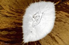 A satellite image of snow on Mauna Loa on Hawaii's Big Island.