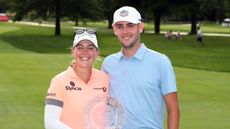 Jennifer Kupcho and Jay Monahan after her win in the 2022 Meijer LPGA Classic