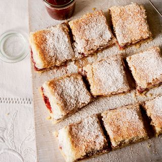 Raspberry and Lime Coconut Squares