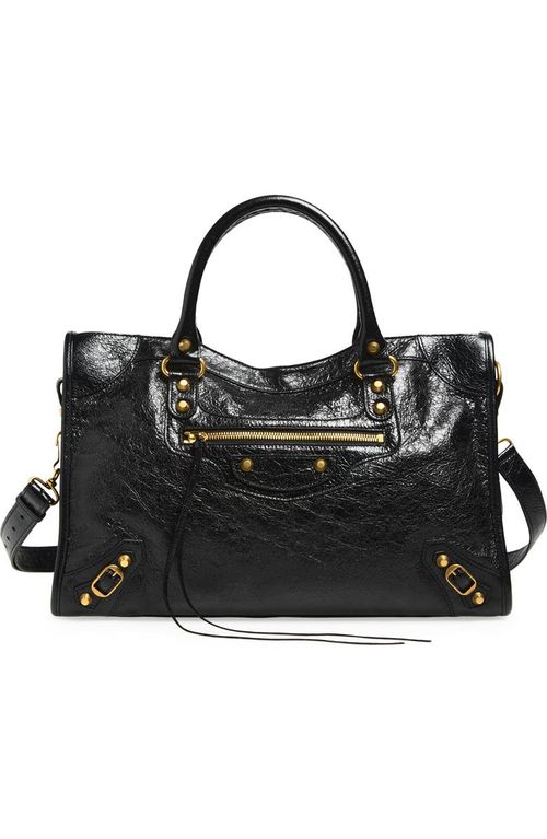 Medium Le City Crinkled Leather Tote