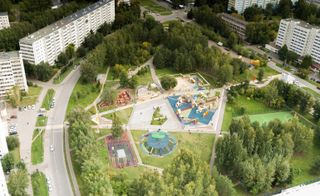 The Children’s Park Kaleydoskop near Tartastan, rehabitilated with a colourful new design