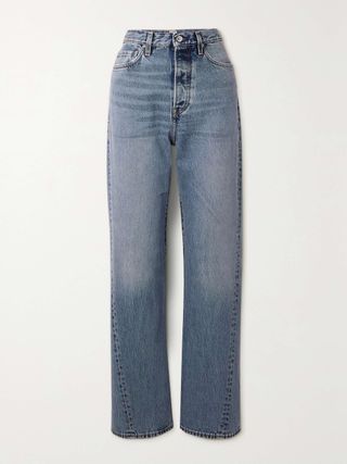 Twisted Seam High-Rise Straight-Leg Jeans