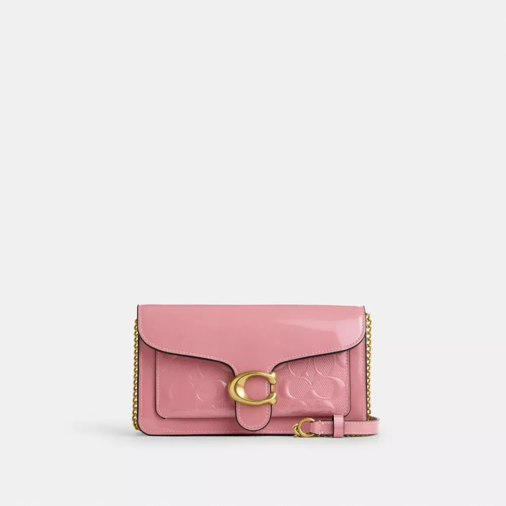 Tabby Chain Clutch in Signature Leather