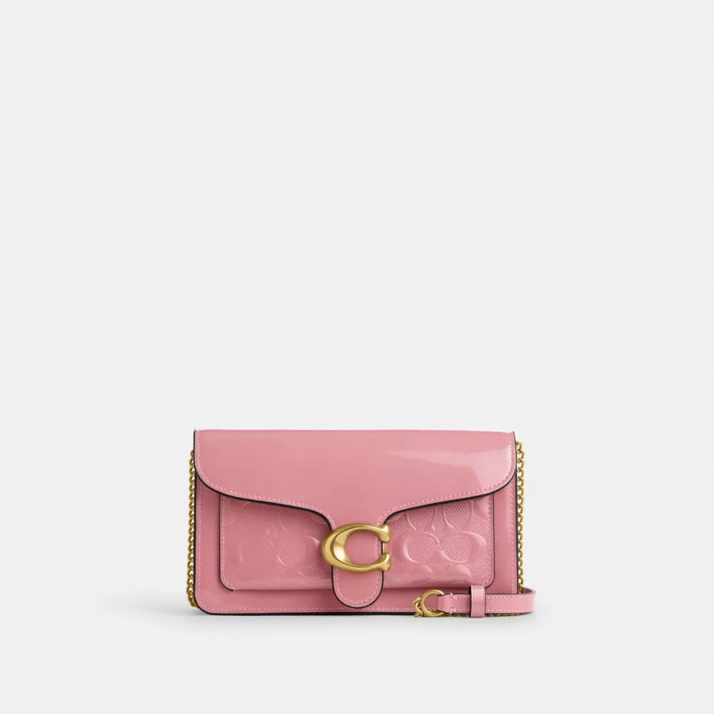 Tabby Chain Clutch in Signature Leather