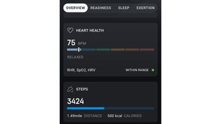 A screenshot of daily health stats in the Zepp app