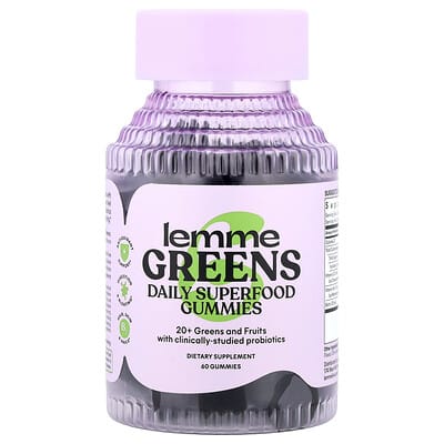 Lemme, Greens, Daily Superfood Gummies, Berries &amp;amp; Greens, 60 Gummies