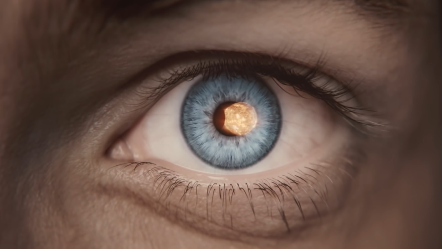Star Wars Eclipse reveal trailer - A character's eye reflecting an incoming eclipse.