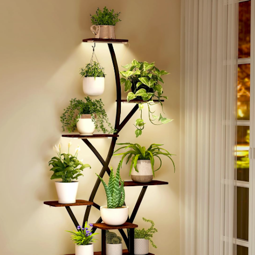 Amazon indoor plant stand with grow lights