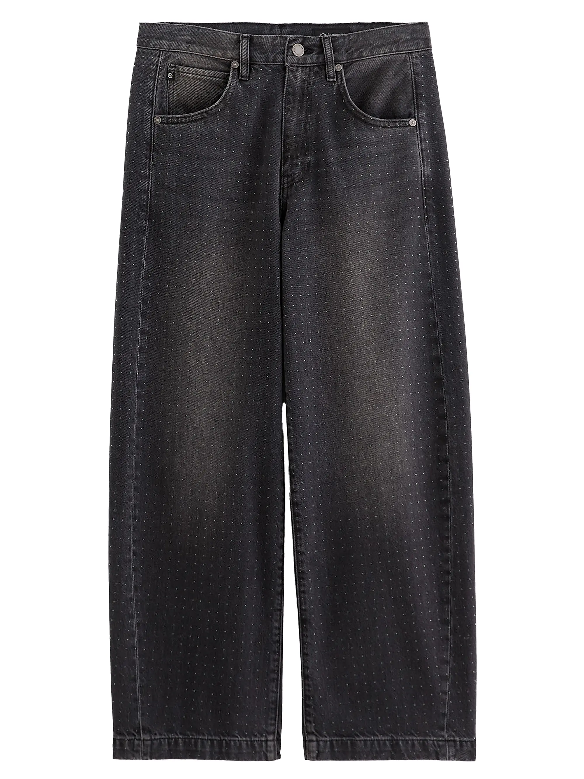 Hattie Embellished Barrel-Leg Crop Jeans