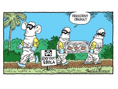 Obama cartoon ebola health world