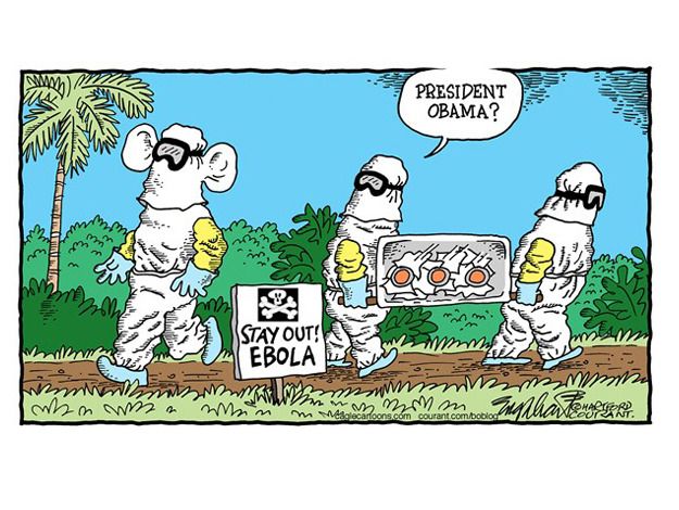 Obama cartoon ebola health world