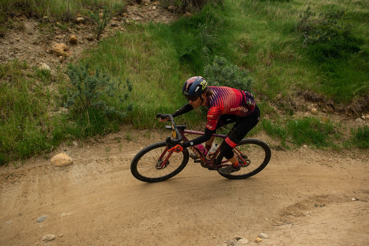 Peter Stetina chases race leader Christopher Blevins