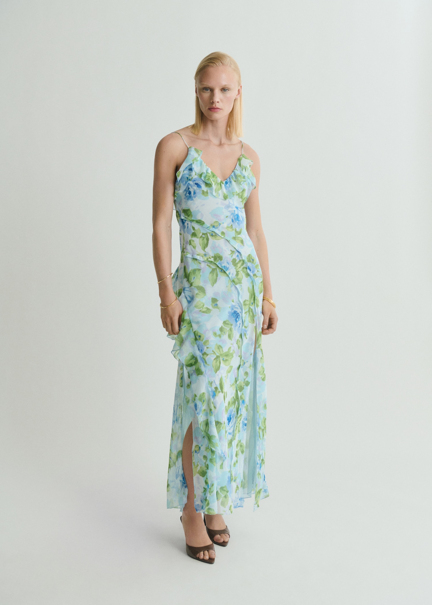 MANGO, Ruffled Floral Print Dress - Women | Mango United Kingdom
