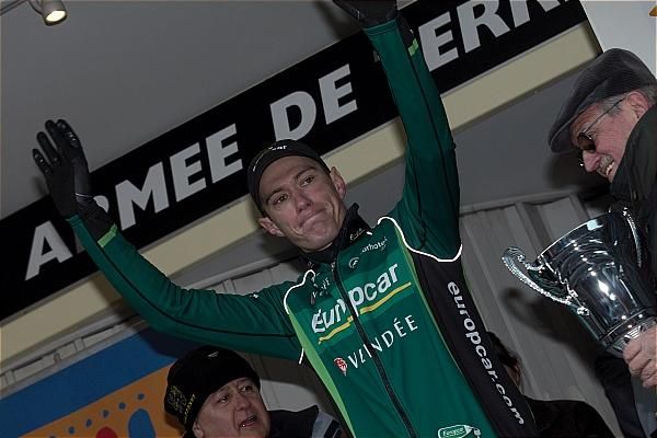 Stage 3 winner Pierre Rolland (Europcar) on the podium