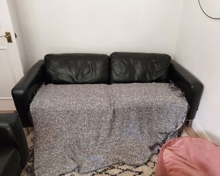 sofa and blanket