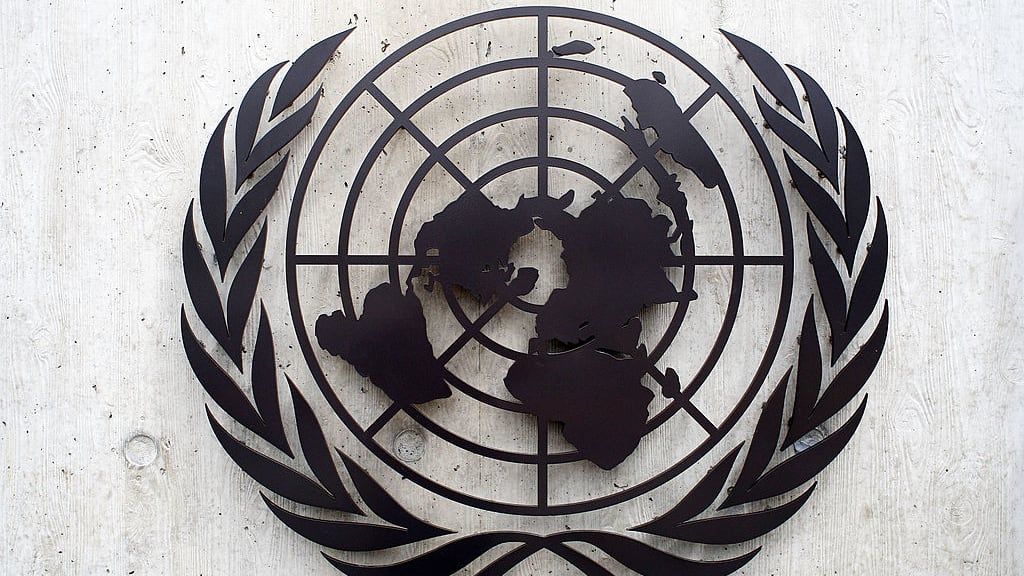 The United Nations logo.